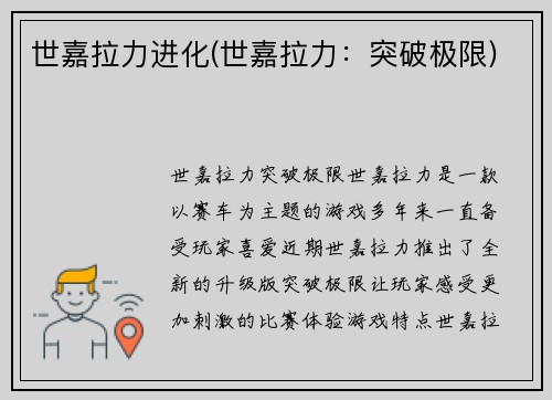 世嘉拉力进化(世嘉拉力：突破极限)