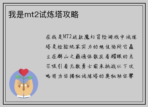 我是mt2试炼塔攻略